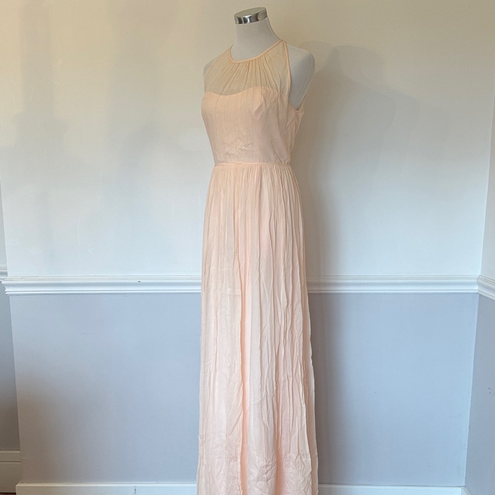 J. Crew Megan Dress 10 $365 NWT Silk Chiffon Soft Peach - Picture 2 of 6